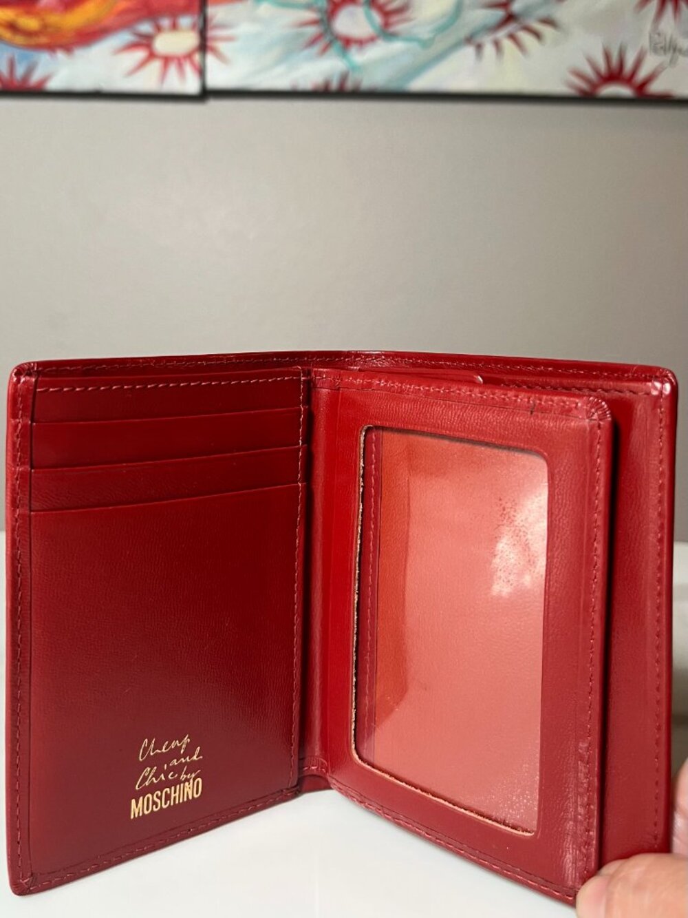 Moschino Cheap & Chic Rare Vintage Y2K Red Leather Trifold Wallet EUC - Picture 6 of 9